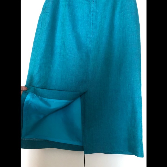 Escada Linen Exclusive Skirt Sz M(Euro 40)Midi Elegance Pockets Gorgeous Vintage - Picture 13 of 13